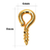 Mini Loop Golden Screw Eye Pins 8mm x 4mm – Pack of 48