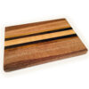 Mahogany Edge Grain Cutting Board with Oak & Walnut Accent - 12" x 9"
