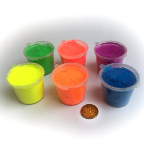 6 Shades Fluorescent Pigment Powders for Art and Craft - 50g