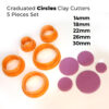 Graduated Circles Clay Cutters - 5 Pieces Set Polymer Clay Cutter