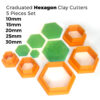 Graduated Hexagon Clay Cutters - 5 Pieces Set Polymer Clay Cutter