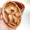 Oval Iris Keepsake & Jewelry Box - 5" x 4" x 3" Wooden