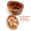 Oval Iris Keepsake & Jewelry Box - 5" x 4" x 3" Wooden