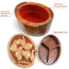 Oval Iris Keepsake & Jewelry Box - 5" x 4" x 3" Wooden