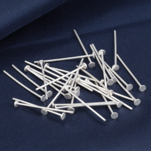 Flathead Hat Pins Silver – 20mm – 10g Pack for Jewelry Making