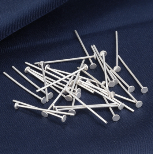 Flathead Hat Pins Silver – 20mm – 10g Pack for Jewelry Making