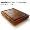 Acacia End Grain Cutting Board with Juice Groove – 10.5" x 8" x 1.25"