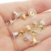 Gold Safety Bullet Shape – Clear Earring Backs – Pack of 24