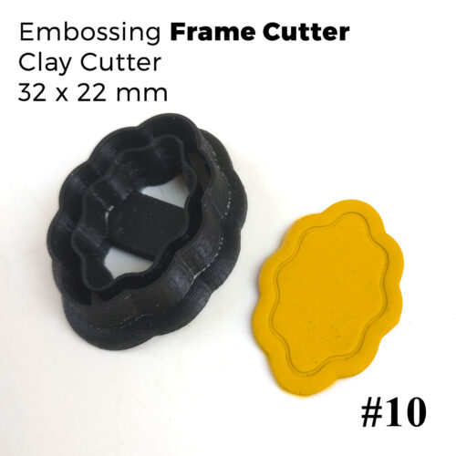 Embossing Frame Cutter – #10 | Ornate Double-Curve Polymer Clay Cutter (32 × 22  mm)