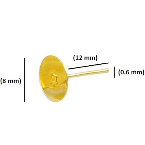 Flat Ear Studs Golden 8mm – Pack of 24 / 100