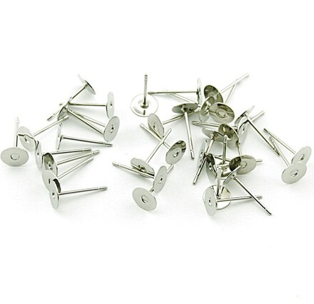 Flat Ear Studs Silver 6mm – Pack of 48