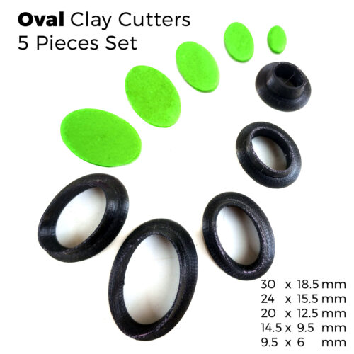 Oval Clay Cutters – 5 Pieces Set