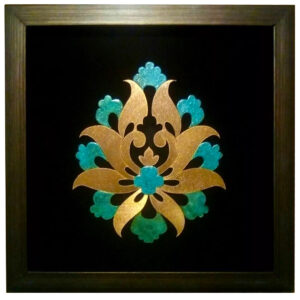 Abrstract Floral - Copper Marquetry 12.5" x 12.5"