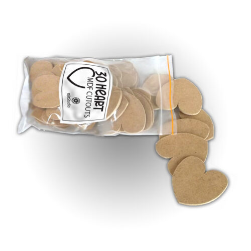 Heart MDF Cutouts - Pack of 30