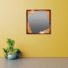 Square Mirror with Wooden Frame