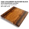 Oak & Mulberry Butcher Block with Mahogany Accent – End-Grain Cutting Board (20" x 20" x 1.5")
