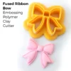 Fused Ribbon Bow Embossing Polymer Clay Cutter