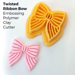 Twisted Ribbon Bow Embossing Polymer Clay Cutter