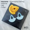 Macrame Embossing Polymer Clay Earring Cutter – Design #01 (Teardrop Fringe)