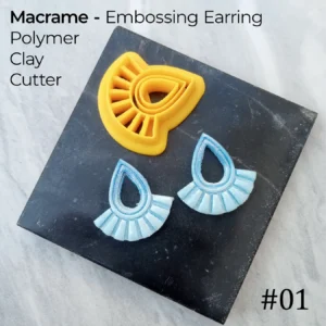 Macrame Embossing Polymer Clay Earring Cutter – Design #01 (Teardrop Fringe)