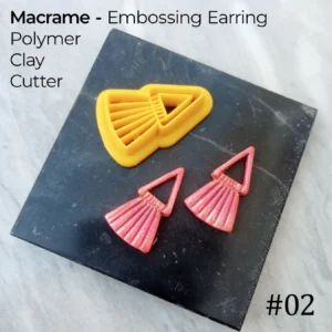 Macrame Embossing Polymer Clay Earring Cutter Design #02 (Triangle Fringe)