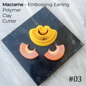 Macrame #03 Embossing Earring Polymer Clay Cutter | Crescent Fan Shape