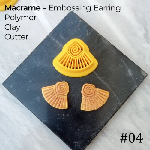 Macrame 04 Macrame #04 Embossing Earring Polymer Clay Cutter | Spiral Fan Design