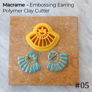 Macrame #05 – Embossing Earring Polymer Clay Cutter | Sunburst Fan Petal Design