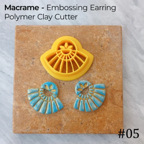 Macrame 05 Macrame #05 – Embossing Earring Polymer Clay Cutter | Sunburst Fan Petal Design