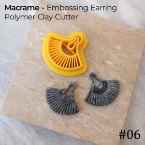 Macrame 06 Macrame #06 – Embossing Earring Polymer Clay Cutter | Fan Drop Textured Design