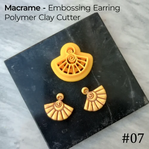Macrame 07 Macrame #07 – Embossing Earring Polymer Clay Cutter | Spiral Top Fan Design