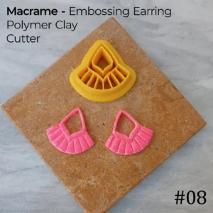 Macrame 08 Macrame #08 – Embossing Earring Polymer Clay Cutter | Diamond Top Fan Design