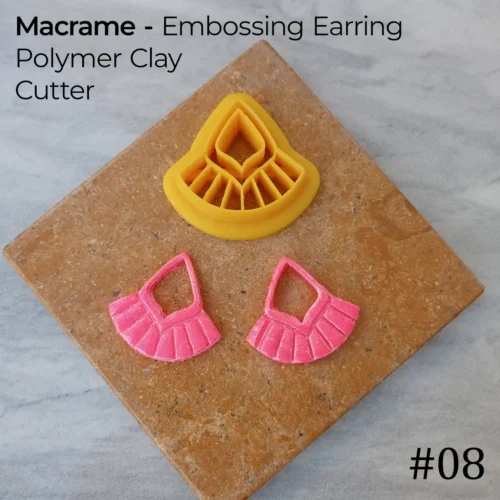 Macrame 08 Macrame #08 – Embossing Earring Polymer Clay Cutter | Diamond Top Fan Design