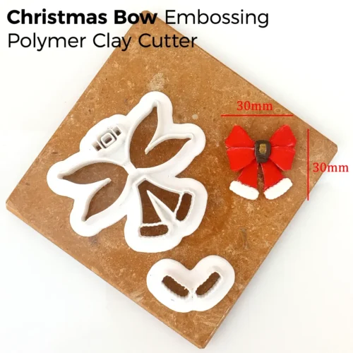 Christmas Bow Christmas Bow – Embossing Polymer Clay Cutter (30mm)