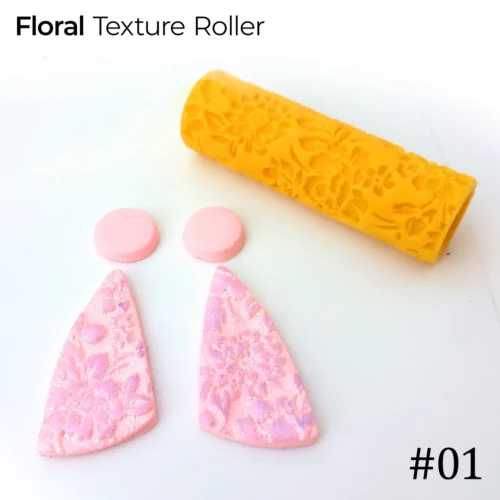 Floral Texture Roller #01 – Polymer Clay Embossing Tool
