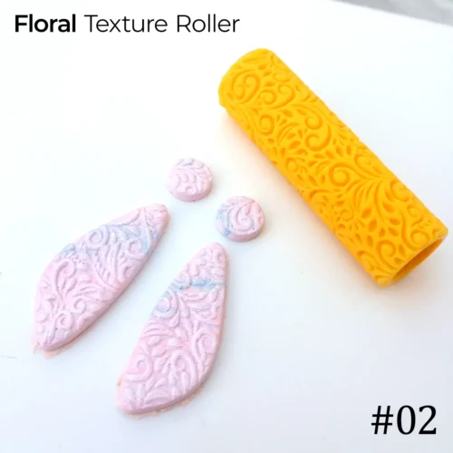 Floral Texture Roller #02 – Polymer Clay Embossing Tool