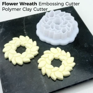 Flower Wreath Embossing Polymer Clay Cutter