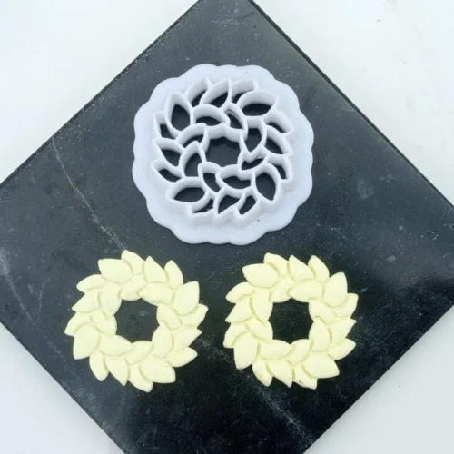 Flower Wreath 2 Flower Wreath Embossing Polymer Clay Cutter